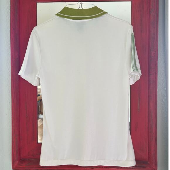 Authentic Versace Sport Alias S.p.a. quarter-zip polo shirt White/Green Medium - Picture 3 of 16